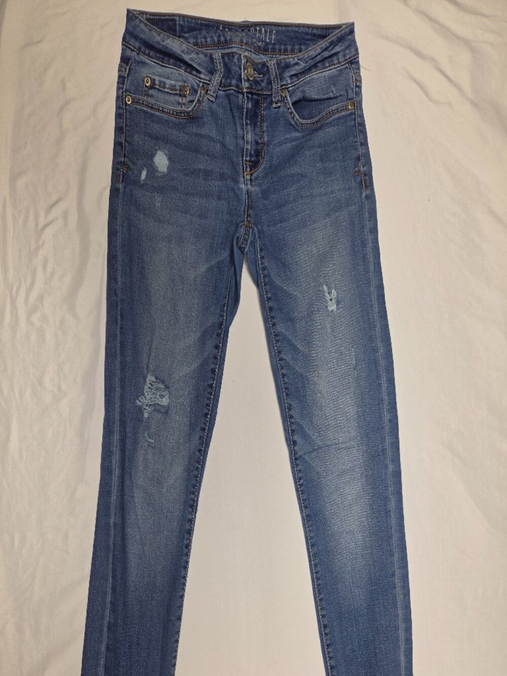 Aéropostale Distressed Skinny Jeans Medium Wash Size 4 Reg